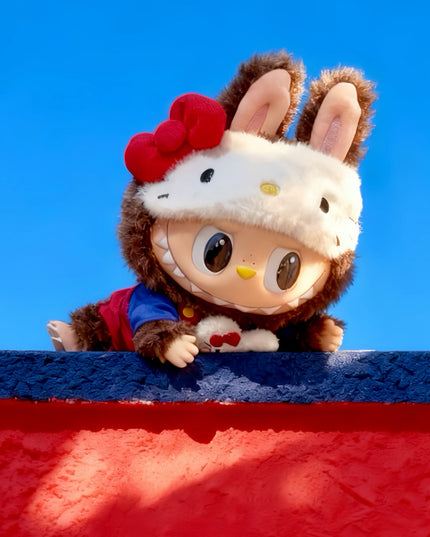 THE MONSTERS x Hello Kitty vinyl plush doll 38cm front view