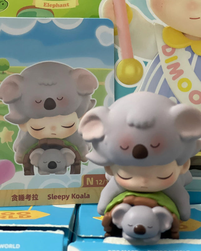 Dimoo Animal Kingdom Series Sleepy Koala PVC figure 6–8cm
