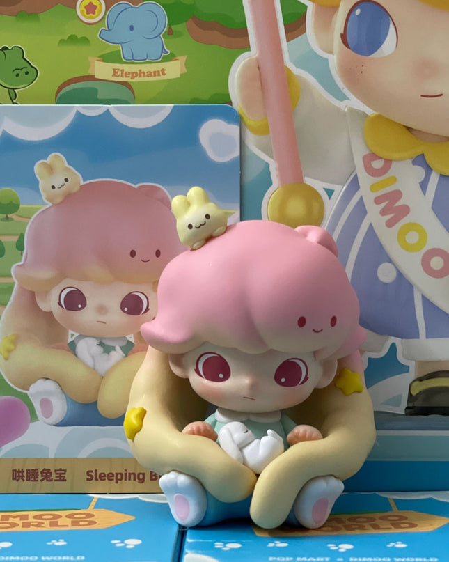 Dimoo Animal Kingdom Series Sleeping Bunny PVC figure 6–8cm