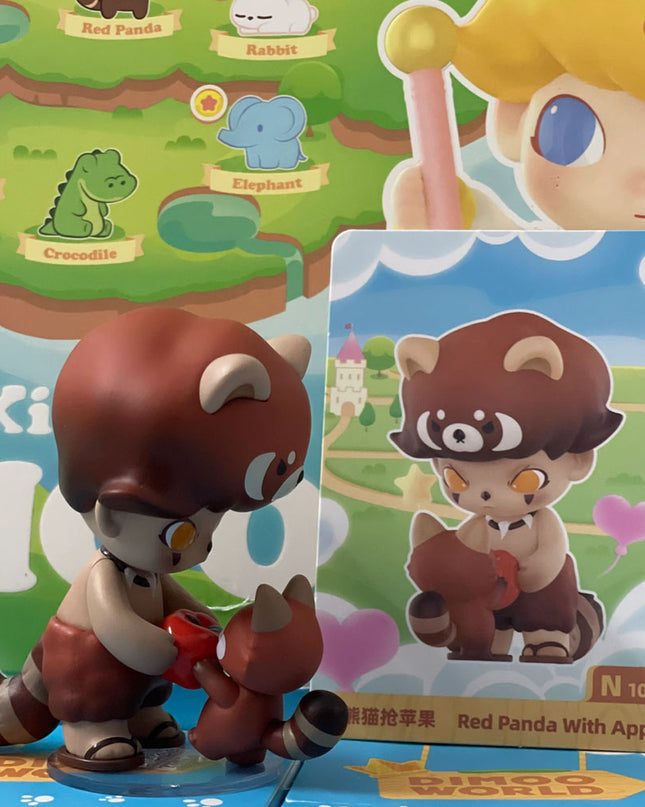 Dimoo Animal Kingdom Series Red Panda With Apple PVC figure 6–8cm