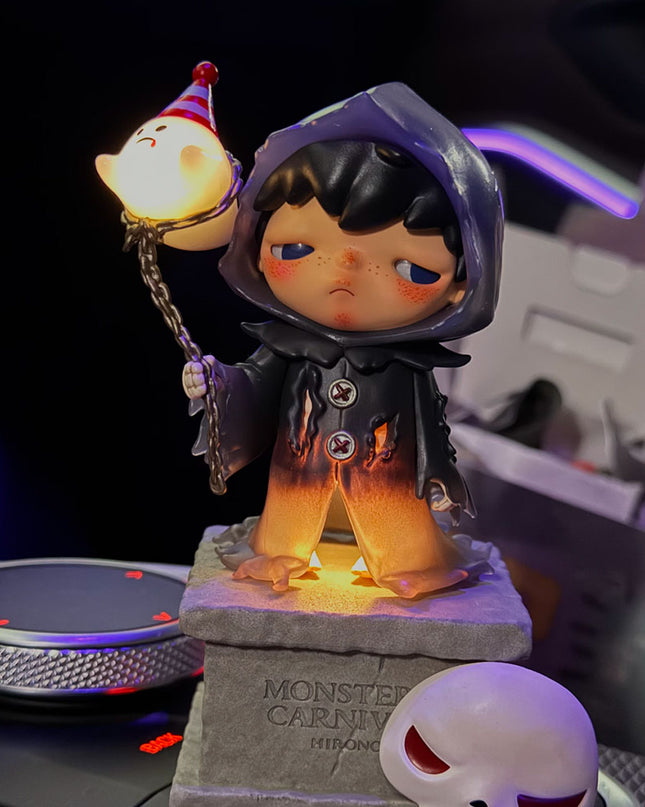 Hirono Monsters Carnival Series vinyl figure Grim Reaper character front view