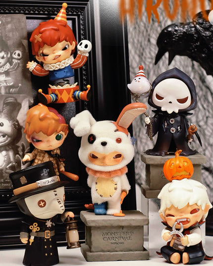 Hirono Monsters Carnival Series vinyl figure 6-9cm all 6 confirmed figures front view