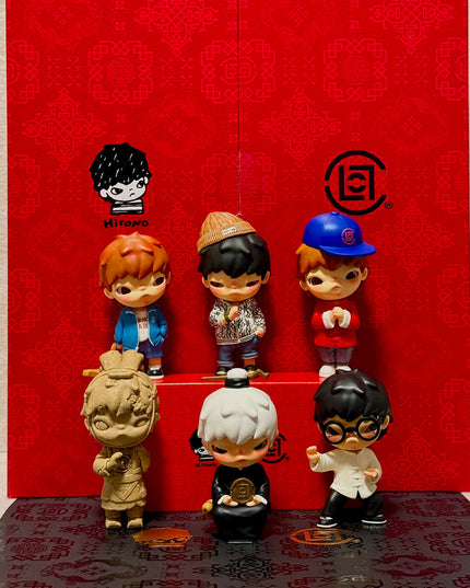 Hirono x CLOT Series vinyl figure 13cm all 6 confirmed figures front view