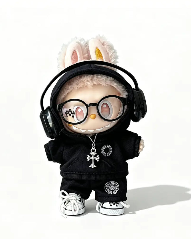 Labubu Chrome Hearts Inspired 6-Piece Streetwear Set 17cm