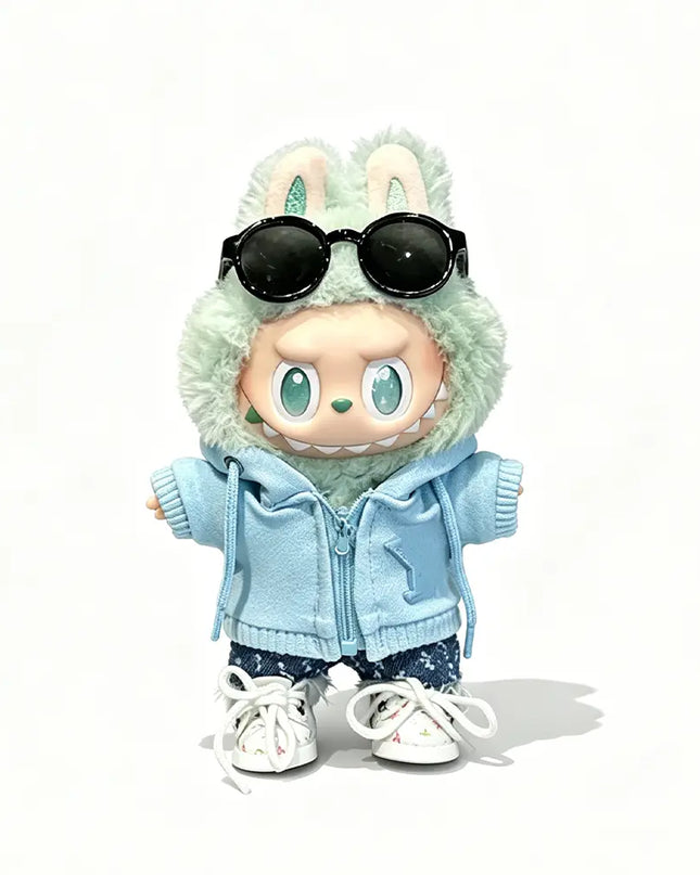 Labubu High-End Zipper Hoodie 4-Piece Set 17cm