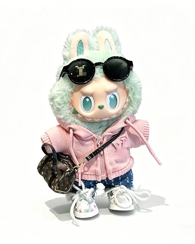 Labubu High-End Zipper Hoodie 4-Piece Set 17cm