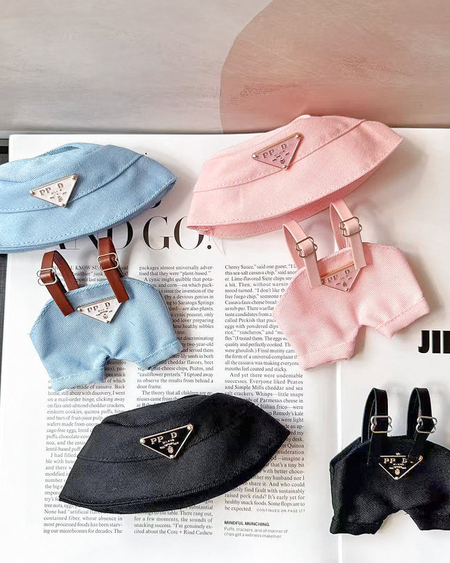 Labubu Triangle Hat Overalls Set - Multiple colors display