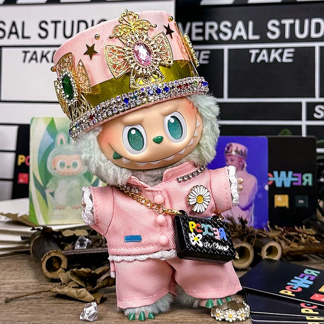 Labubu GD Pink Crown 4-Piece Set - Crown hat detail