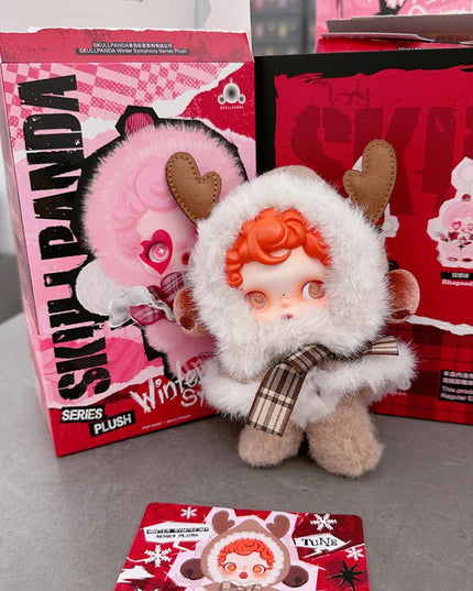 Skullpanda Winter Symphony Series vinyl plush pendant 14cm Wanderer's Tune character front view