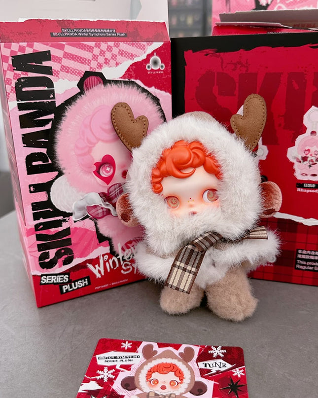 Skullpanda Winter Symphony Series vinyl plush pendant 14cm Wanderer's Tune character front view