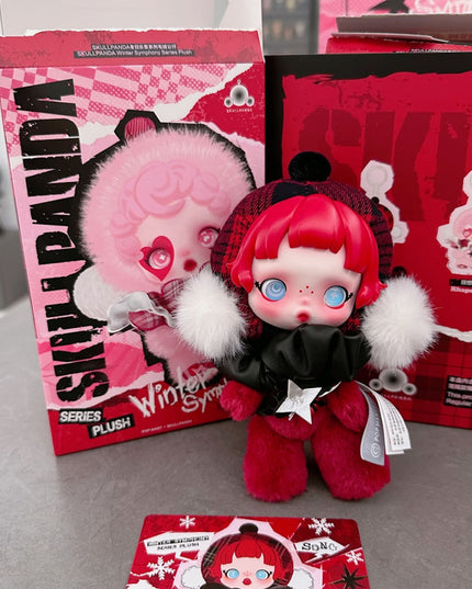 Skullpanda Winter Symphony Series vinyl plush pendant 14cm Rock On character front view