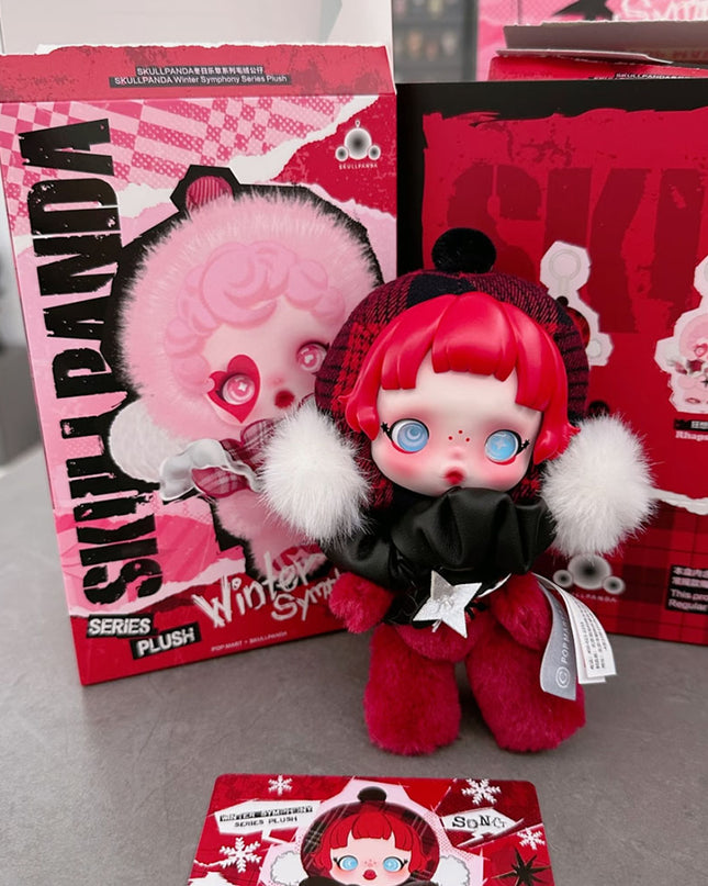 Skullpanda Winter Symphony Series vinyl plush pendant 14cm Rock On character front view
