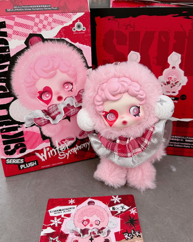 Skullpanda Winter Symphony Series vinyl plush pendant 14cm Rhapsody character front view