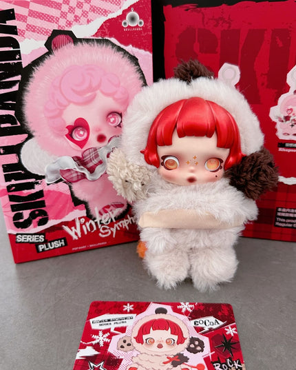 Skullpanda Winter Symphony Series vinyl plush pendant 14cm Ode to Cocoa character front view