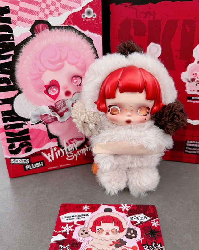 Skullpanda Winter Symphony Series vinyl plush pendant 14cm Ode to Cocoa character front view