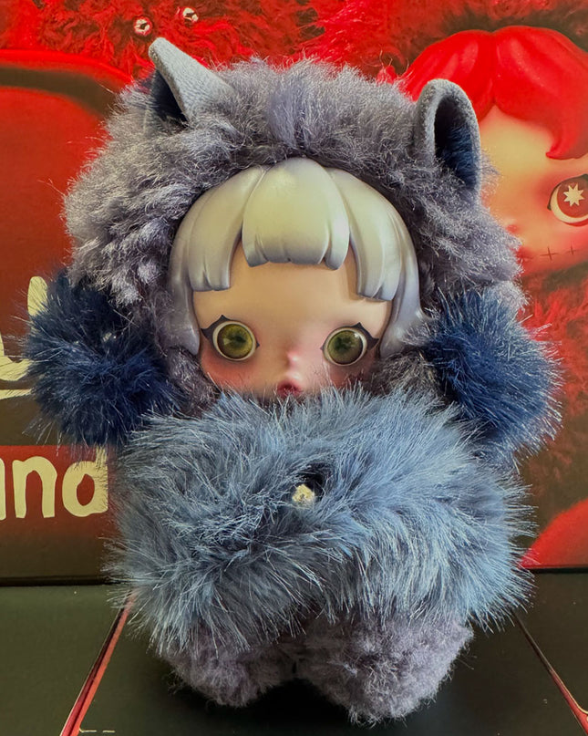 Skullpanda You Found Me Series vinyl plush pendant Cerberus character front view