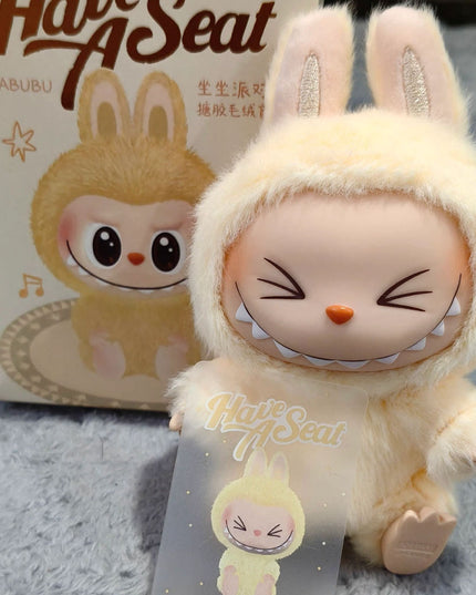 THE MONSTERS Labubu Have a Seat Series vinyl plush pendant 15cm Sisi character front view