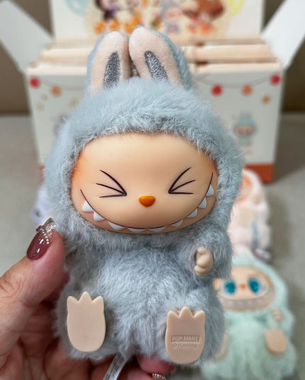 THE MONSTERS Labubu Have a Seat Series vinyl plush pendant 15cm Hehe character front view