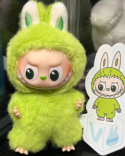 THE MONSTERS Labubu Pin For Love Series V4 vinyl plush pendant 10.5cm letter V front view