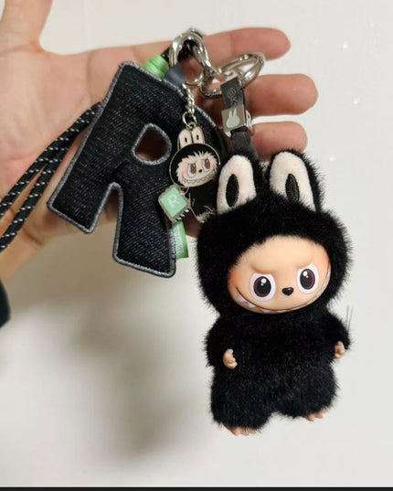 THE MONSTERS Labubu Pin For Love Series V4 vinyl plush pendant 10.5cm letter R front view