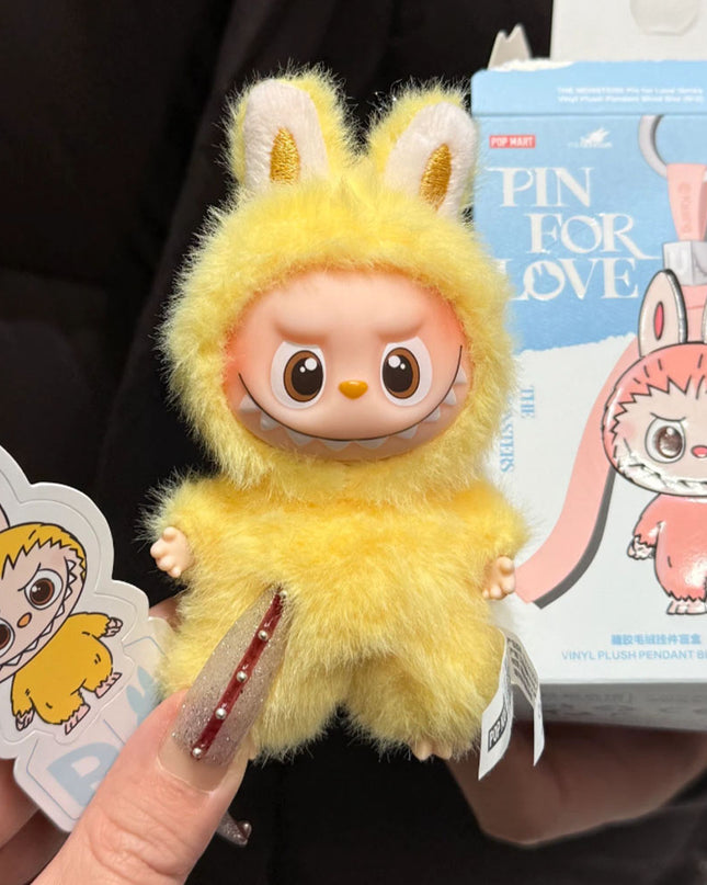 THE MONSTERS Labubu Pin For Love Series V4 vinyl plush pendant 10.5cm letter P front view
