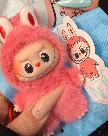 THE MONSTERS Labubu Pin For Love Series V4 vinyl plush pendant 10.5cm letter N front view