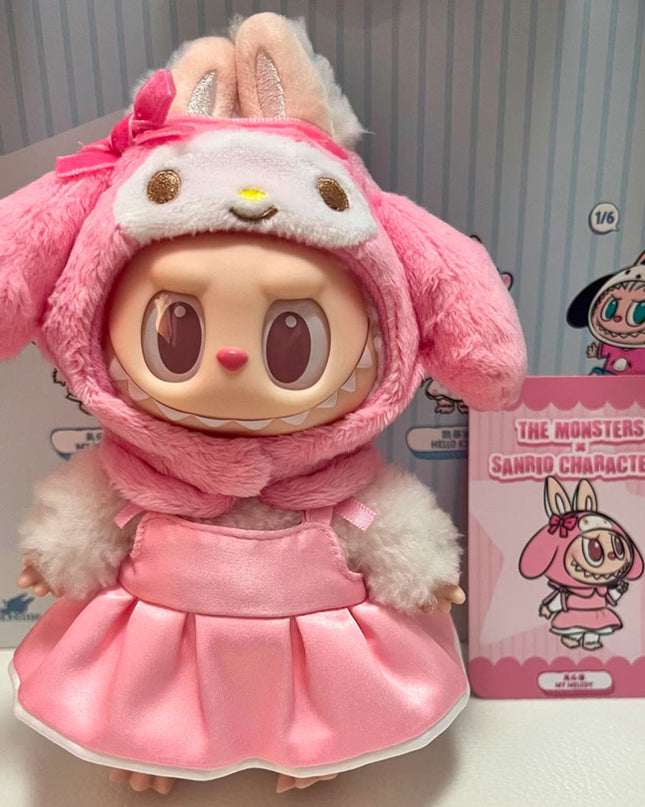 THE MONSTERS x Hello Kitty and Friends My Melody vinyl plush pendant 17.5cm front view