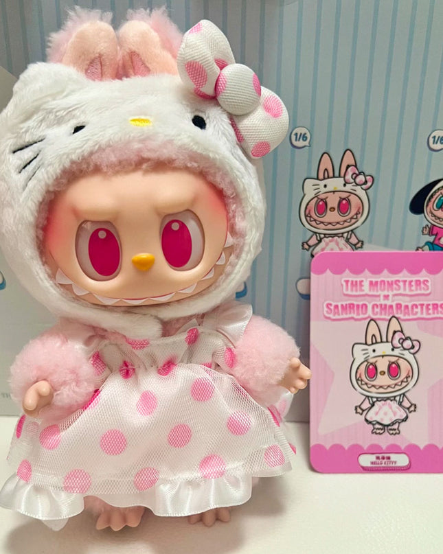 THE MONSTERS x Hello Kitty vinyl plush pendant 17.5cm front view