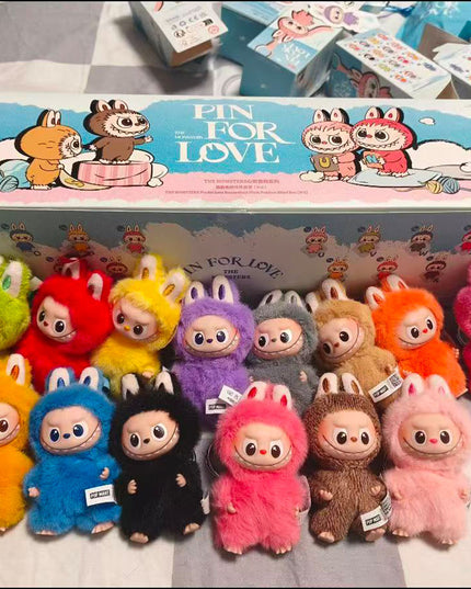THE MONSTERS Labubu Pin For Love Series V4 vinyl plush pendant 10.5cm N-Z series 14 confirmed figures front view