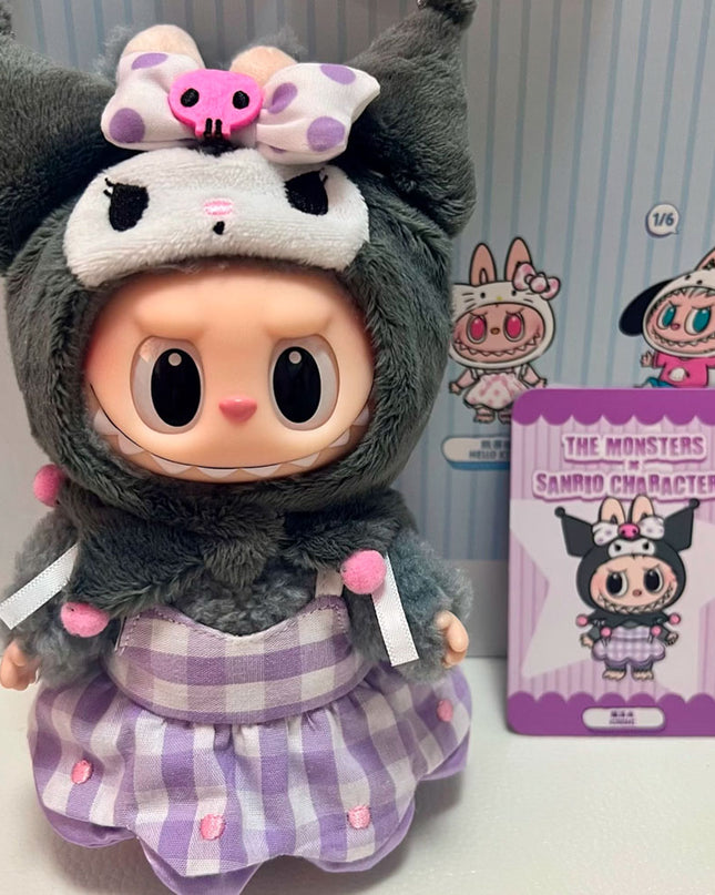 THE MONSTERS x Hello Kitty and Friends Kuromi vinyl plush pendant 17.5cm detail view