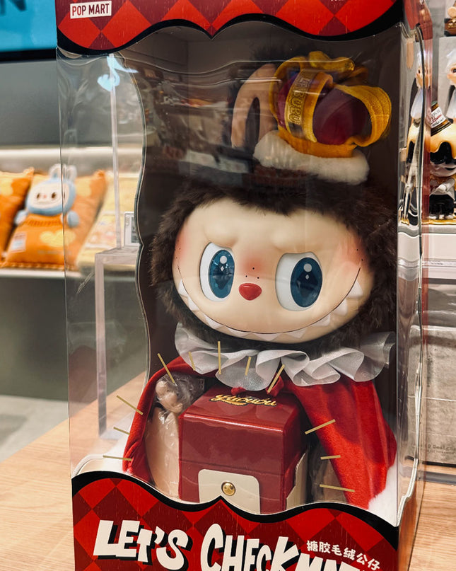 Labubu Let's Checkmate Series The King vinyl plush doll 37cm side view
